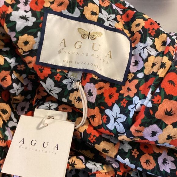 Agua by Agua BenditaTumbao Ruffled floral Linen Mini Dress Size  XL - Picture 11 of 14